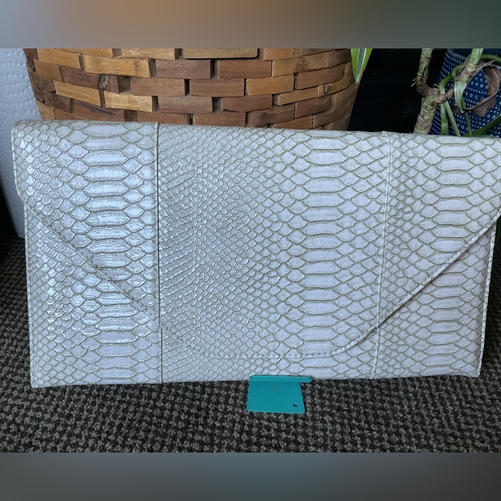 Faux snake skin large envelope clutch bag (NEW)